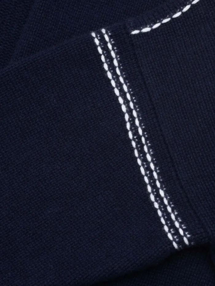 Women Begg X Co Cardigans Beach Comber Cardigan Cashmere Cardigan Navy Frost