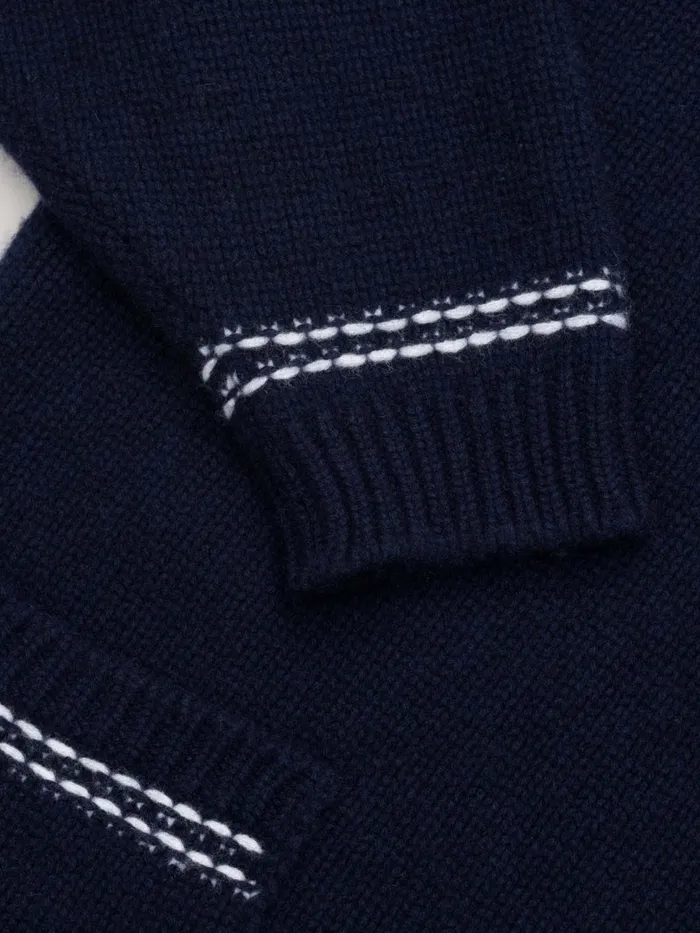 Women Begg X Co Cardigans Beach Comber Cardigan Cashmere Cardigan Navy Frost