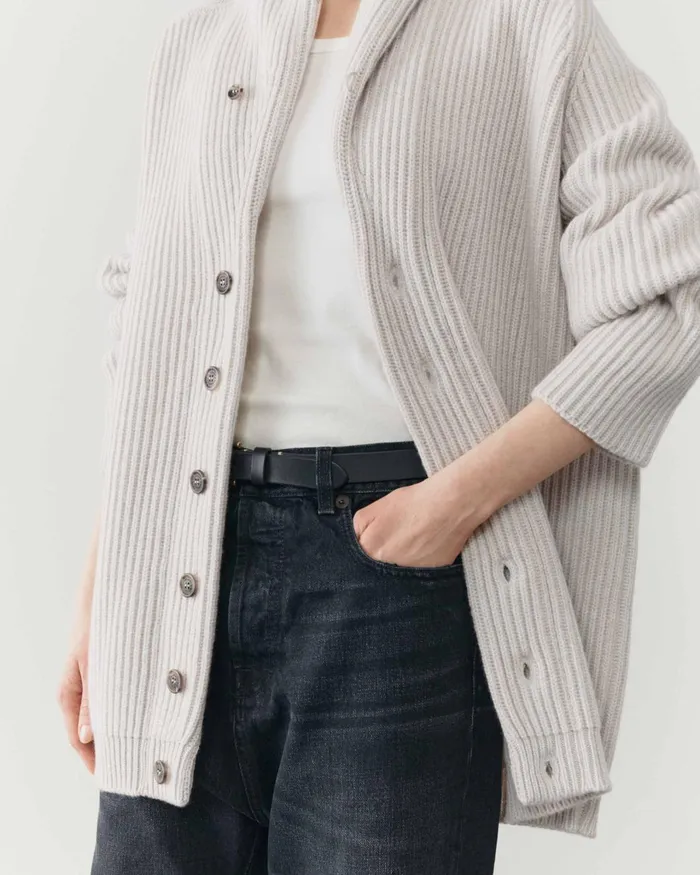 Women Begg X Co Cardigans Yacht Cashmere Cardigan Oat Melange