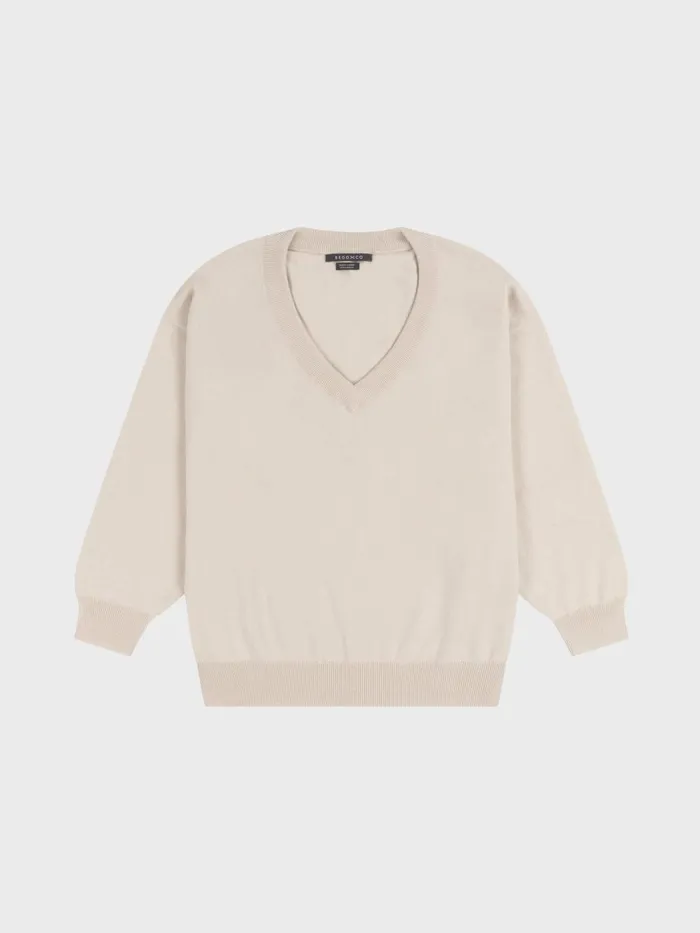 Women Begg X Co Sweaters Jade VNeck Cashmere Sweater Earl Grey