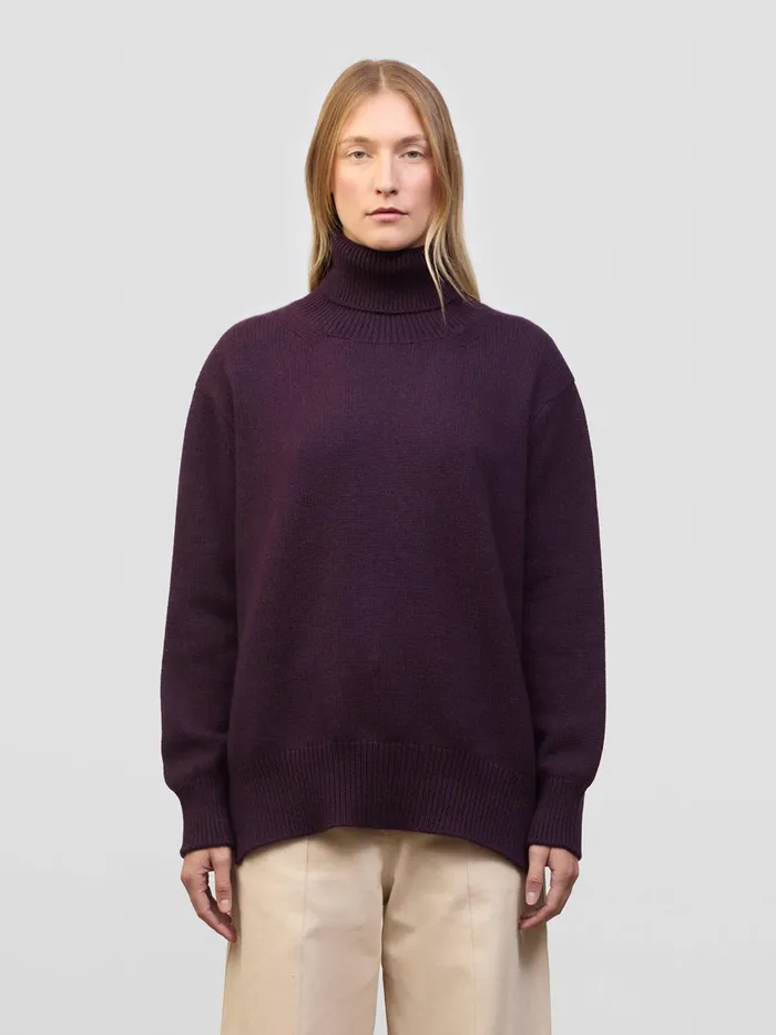 Women Begg X Co Sweaters Kiso Roll Neck Cashmere Sweater Deep Purple