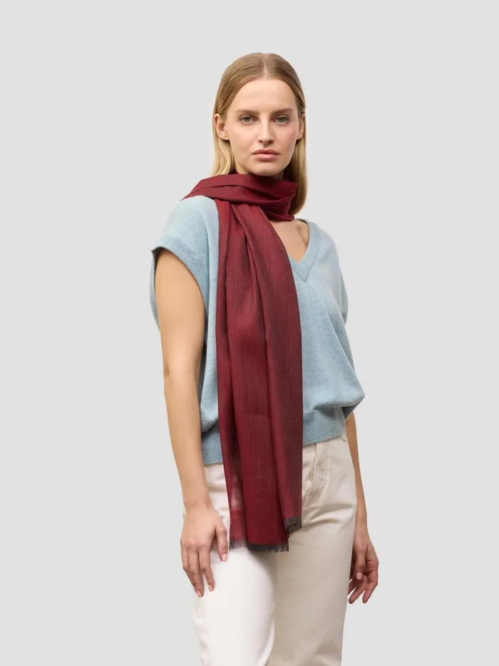 Women Begg X Co Wispy Scarf Wispy Solid Superfine Cashmere Scarf Merlot