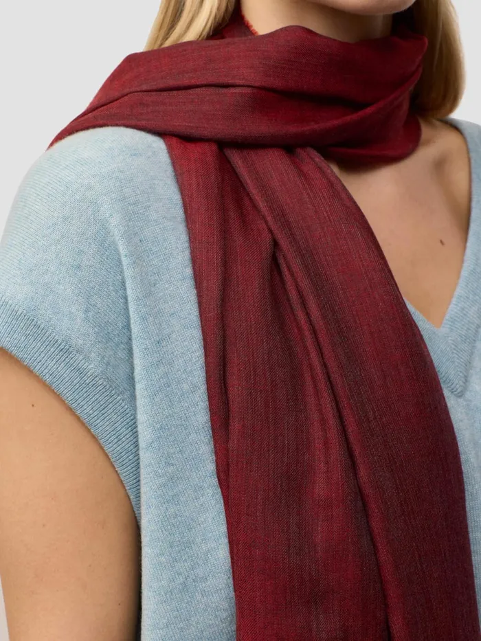 Women Begg X Co Wispy Scarf Wispy Solid Superfine Cashmere Scarf Merlot