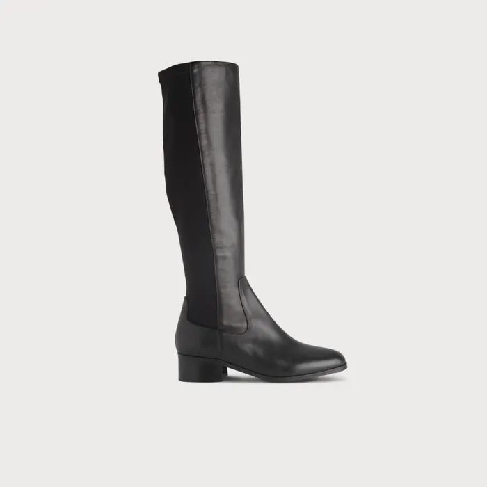 Women Bella Black Stretch Leather Knee Boots Black LKBennett Boots
