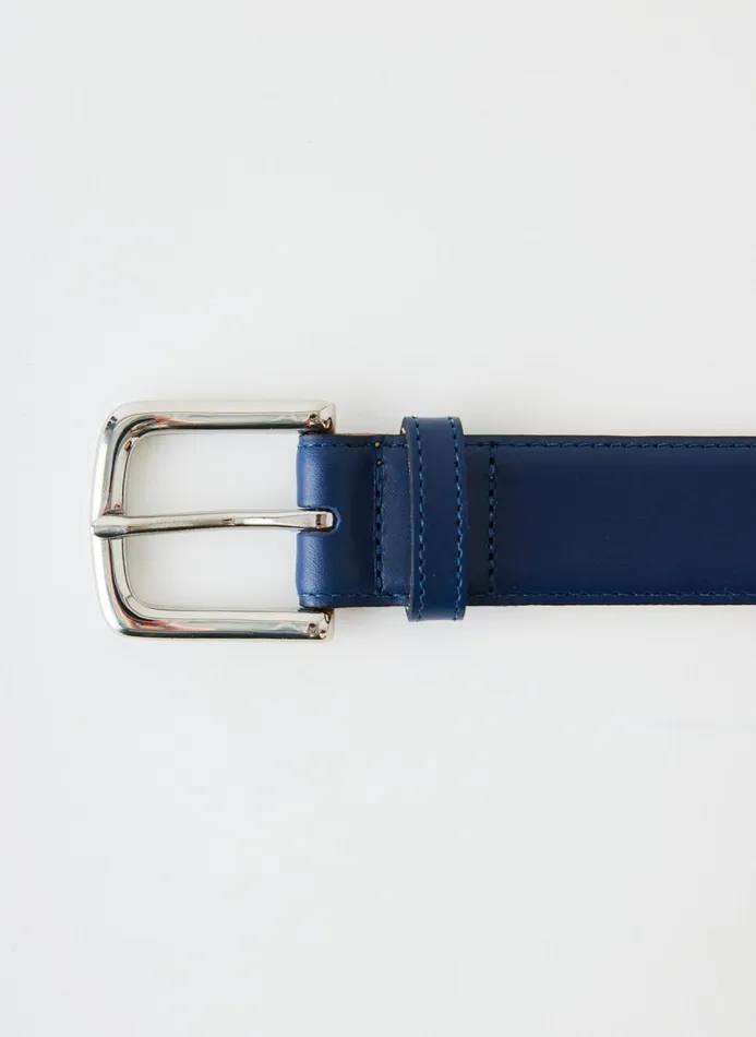 Women Belts Tibi Classic Men039s Leather Belt Ultramarine Blue