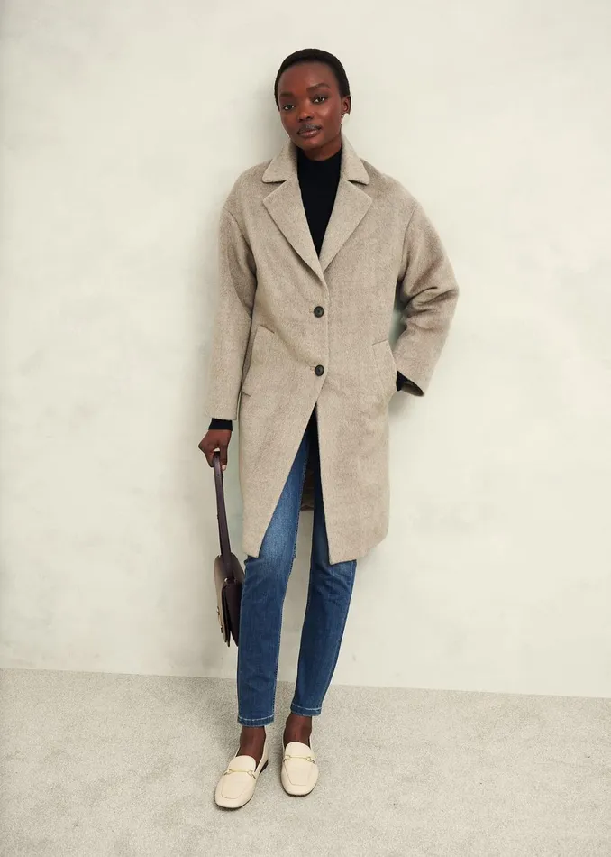 Women Bhavina Wool Blend Coat Neutral Hobbs Coats and Jackets