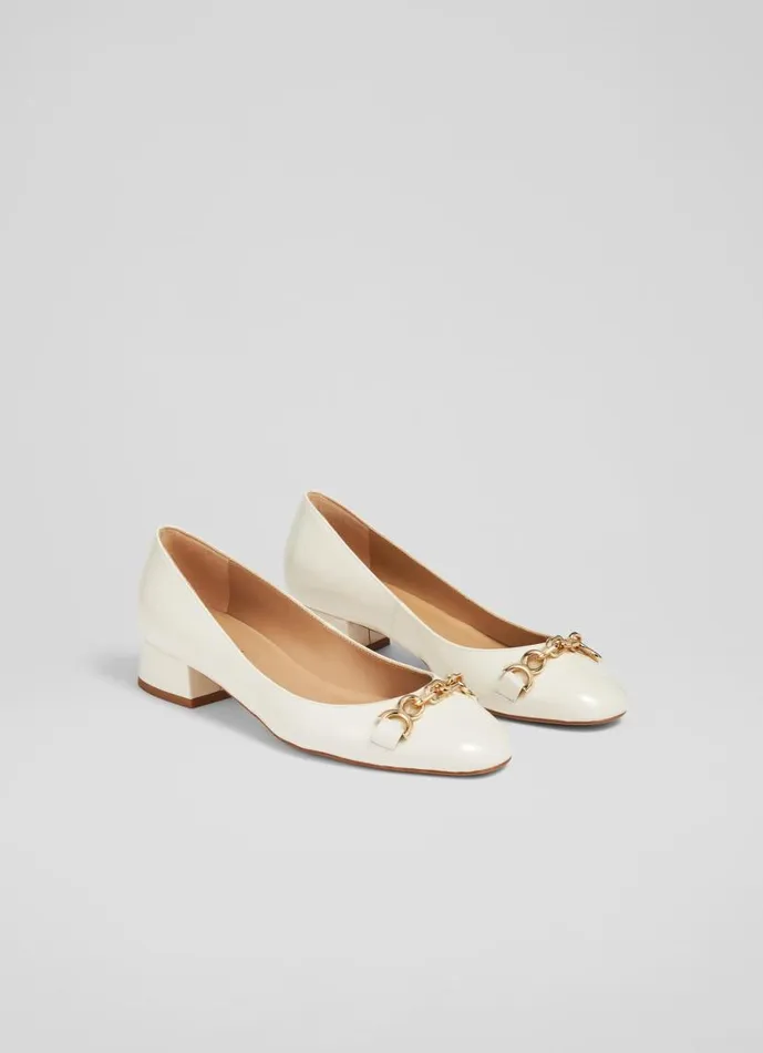 Women Blakely Ecru Patent Snaffle Pumps Ecru LKBennett Flats Women Blakely Ecru Patent Snaffle Pumps Ecru LKBennett Flats