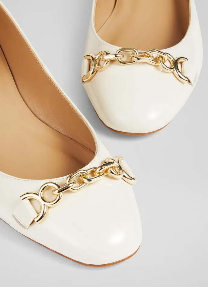 Women Blakely Ecru Patent Snaffle Pumps Ecru LKBennett Flats Women Blakely Ecru Patent Snaffle Pumps Ecru LKBennett Flats