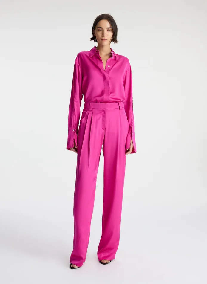 Women Bottoms ALC Fynn Satin Pant Disco Pink