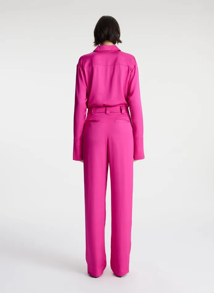 Women Bottoms ALC Fynn Satin Pant Disco Pink
