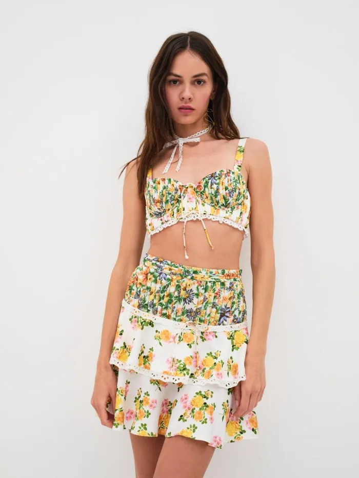 Women Bottoms For Love and Lemons Rosalyn Skirt Green Women Bottoms For Love and Lemons Rosalyn Skirt Green