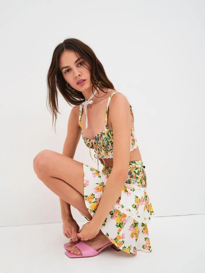 Women Bottoms For Love and Lemons Rosalyn Skirt Green Women Bottoms For Love and Lemons Rosalyn Skirt Green