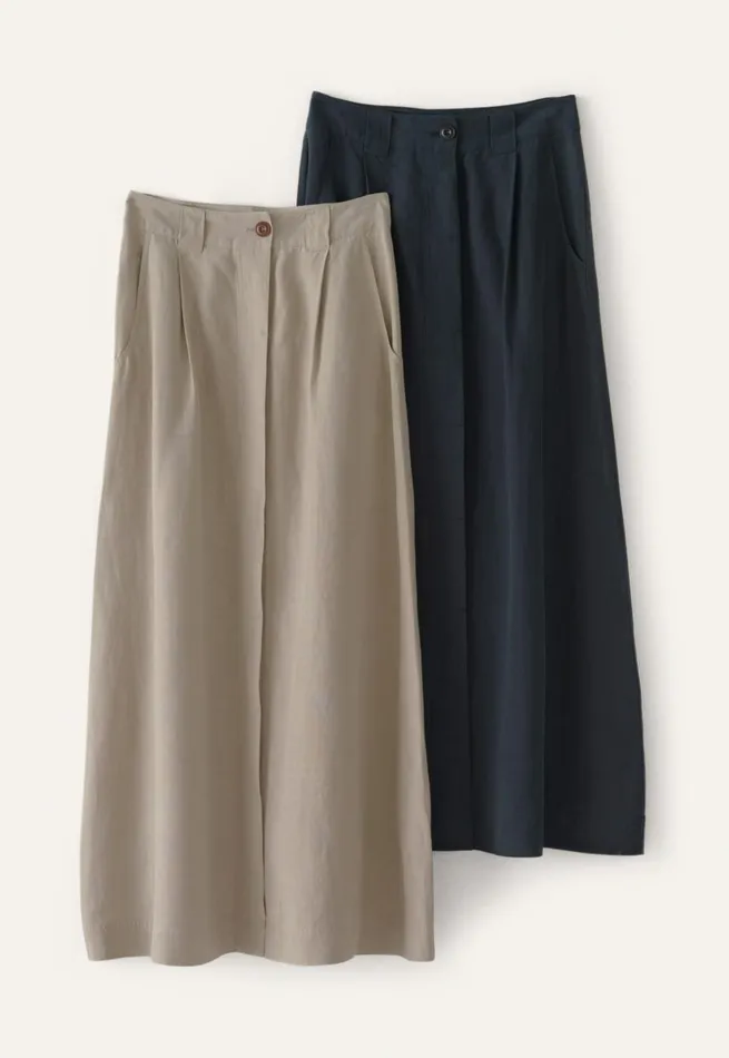 Women Buttonfront Skirt Poetry Fashion Dresses and Skirts