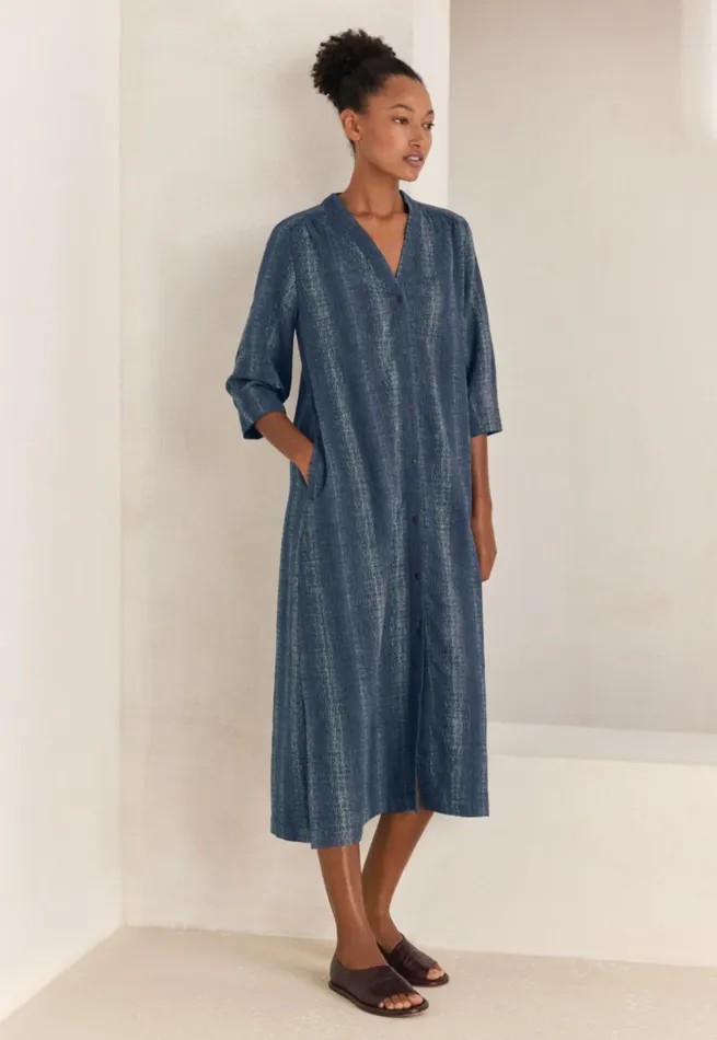 Women Buttonthrough Dress Dark Denim Poetry Fashion Dresses and Skirts