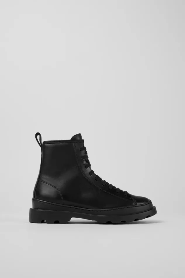 Women Camper Ankle Boots Brutus Black Leather Mid Boots Women Camper Ankle Boots Brutus Black Leather Mid Boots