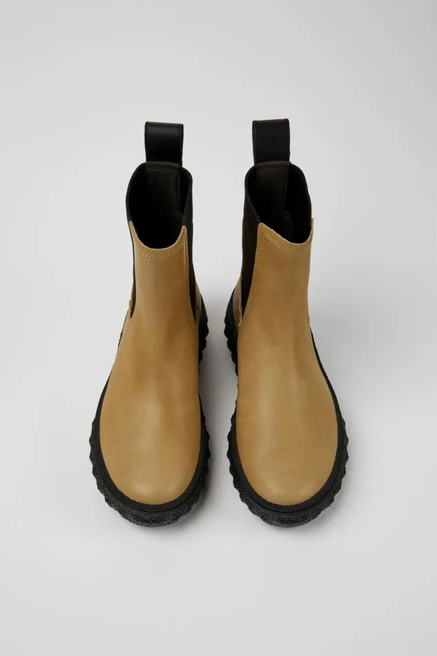 Women Camper Ankle Boots Ground MICHELIN Beige Leather Ankle Boots Women Camper Ankle Boots Ground MICHELIN Beige Leather Ankle Boots