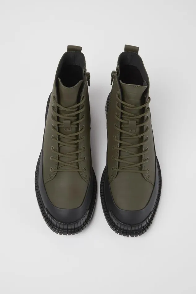 Women Camper Ankle Boots Pix Green And Black Leather Ankle Boots Women Camper Ankle Boots Pix Green And Black Leather Ankle Boots