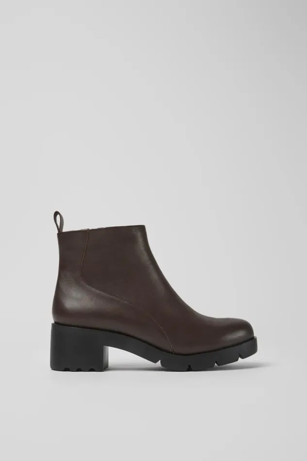 Women Camper Ankle Boots Wanda Dark Brown Zip Ankle Boot Women Camper Ankle Boots Wanda Dark Brown Zip Ankle Boot