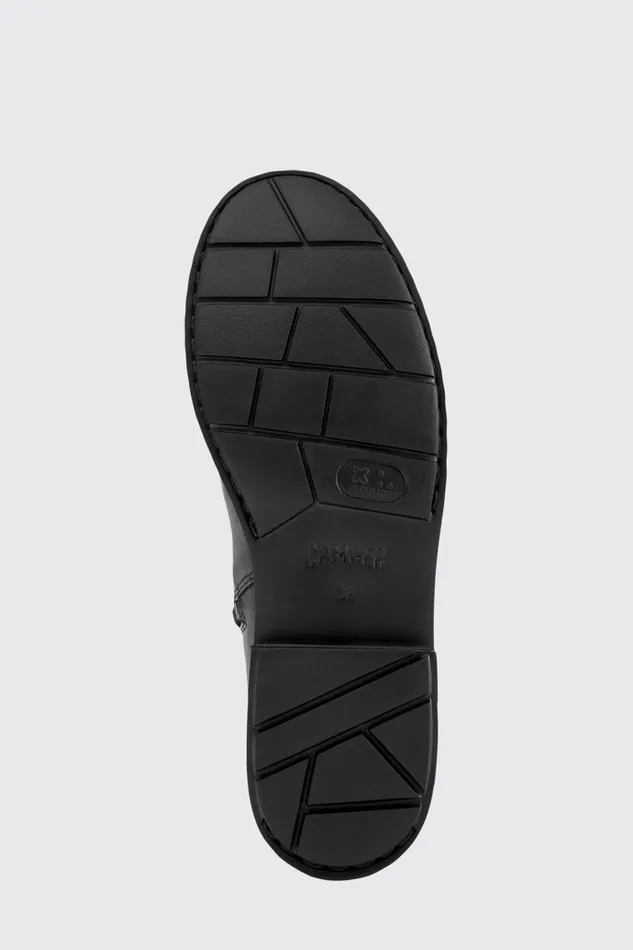 Women Camper Boots Neuman Black Leather And Textile Highboots Women Camper Boots Neuman Black Leather And Textile Highboots
