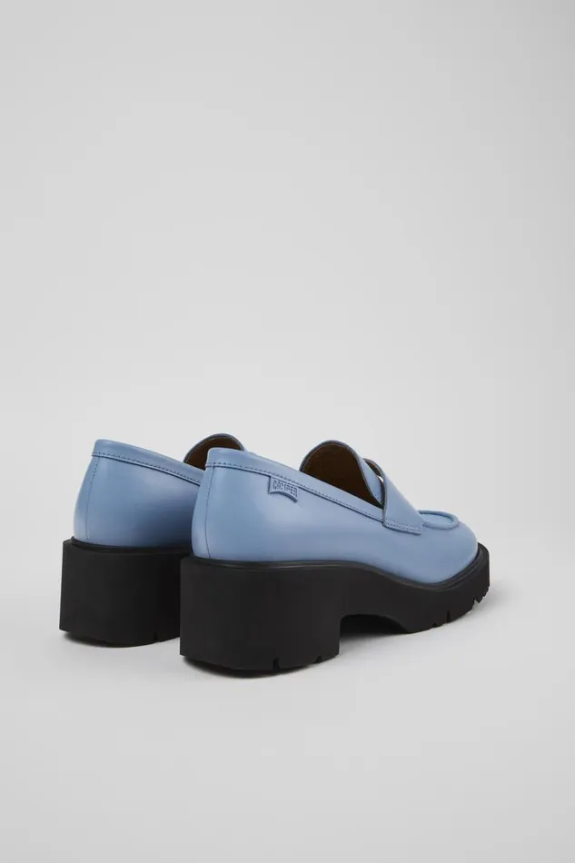 Women Camper Formal Shoes Milah Blue Leather Loafer Women Camper Formal Shoes Milah Blue Leather Loafer