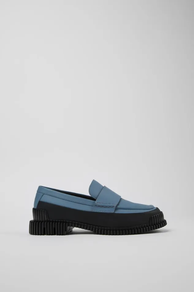 Women Camper Formal Shoes Pix Gray And Black Leather Loafer Women Camper Formal Shoes Pix Gray And Black Leather Loafer