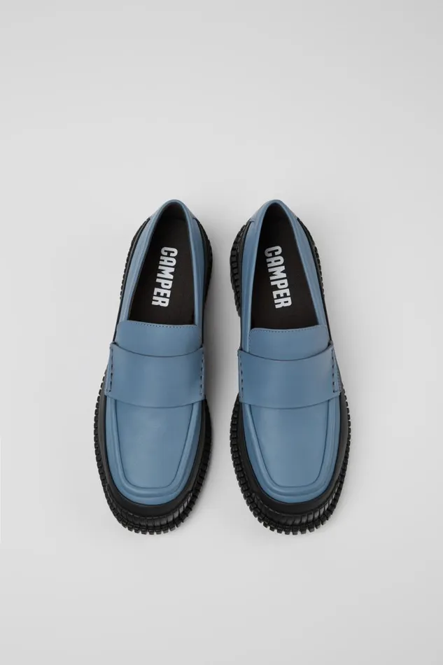 Women Camper Formal Shoes Pix Gray And Black Leather Loafer Women Camper Formal Shoes Pix Gray And Black Leather Loafer