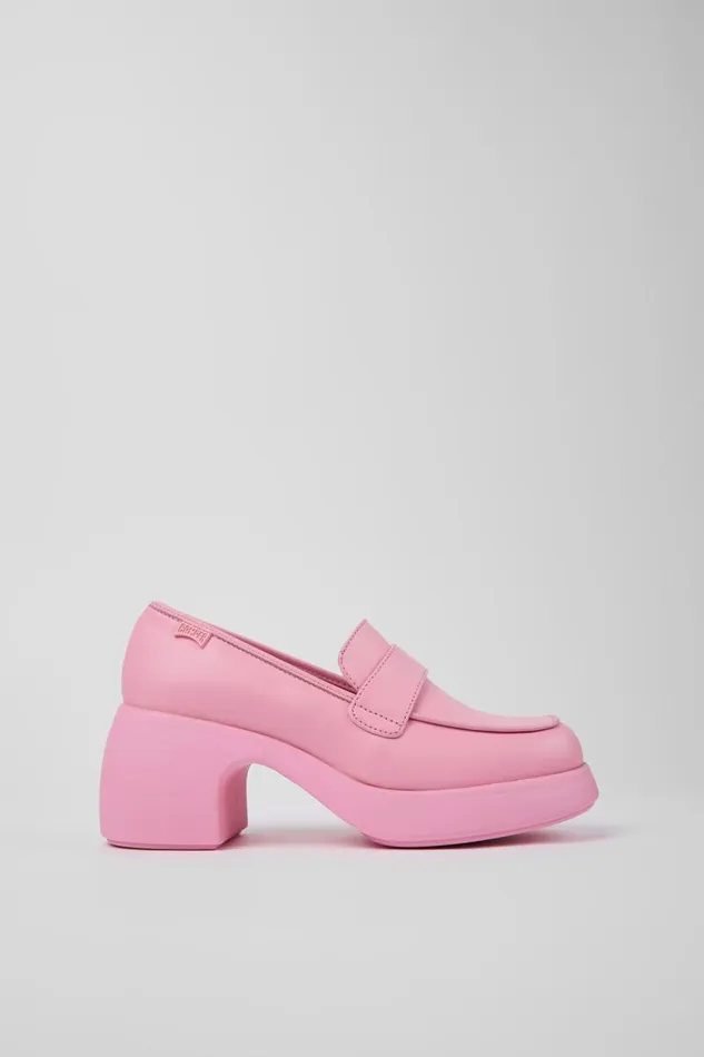 Women Camper Formal Shoes Thelma Pink Leather Loafer Women Camper Formal Shoes Thelma Pink Leather Loafer