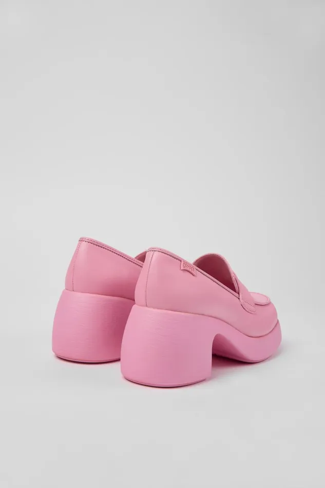 Women Camper Formal Shoes Thelma Pink Leather Loafer Women Camper Formal Shoes Thelma Pink Leather Loafer