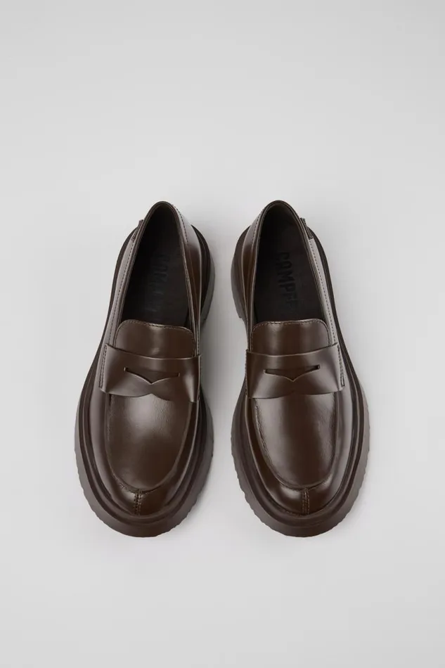 Women Camper Formal Shoes Walden Brown Leather Loafers Women Camper Formal Shoes Walden Brown Leather Loafers