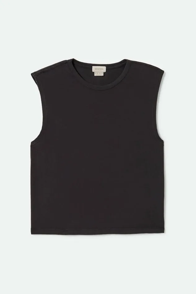 Women Carefree Organic Garment Dye Muscle Tank Black Brixton Tops