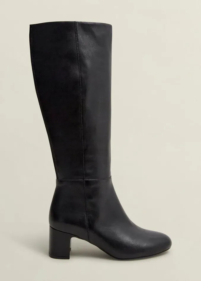 Women Caroline Leather Knee Boots Black Hobbs Boots