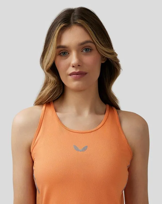 Women Castore Tops WoApex Lightweight Panelled Tank Top 8211 Dusty Orange