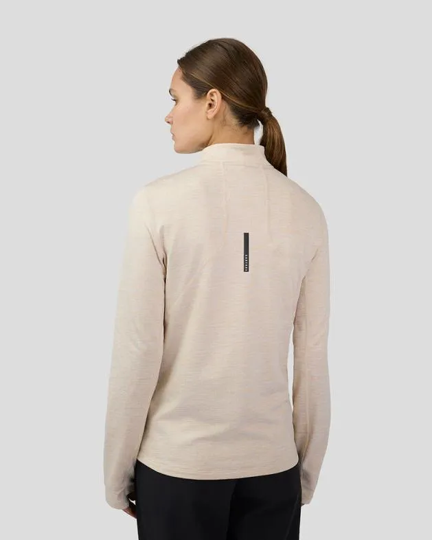 Women Castore Tops WoFlow Training Fleece Zip Top 8211 Beige