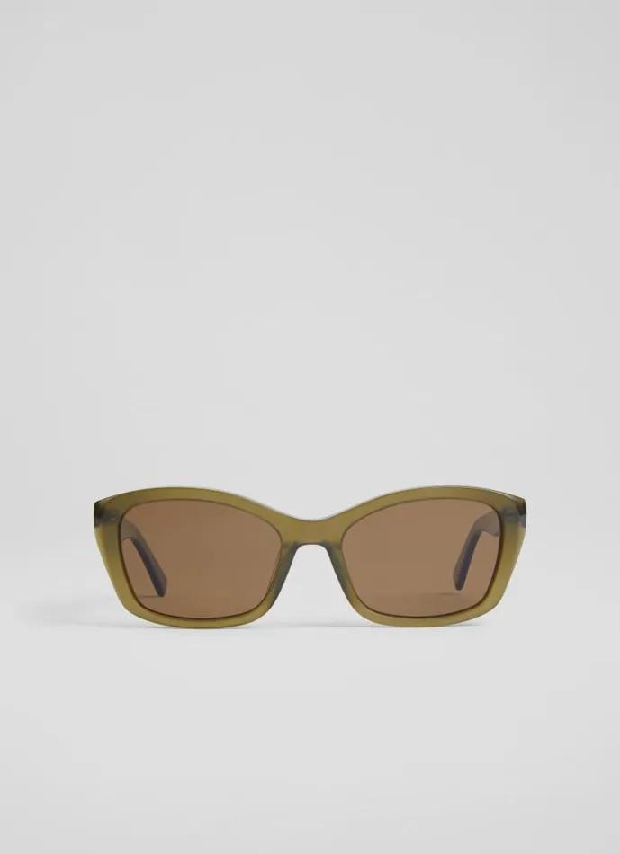 Women Celeste Green Acetate Sunglasses LKBennett Sunglasses