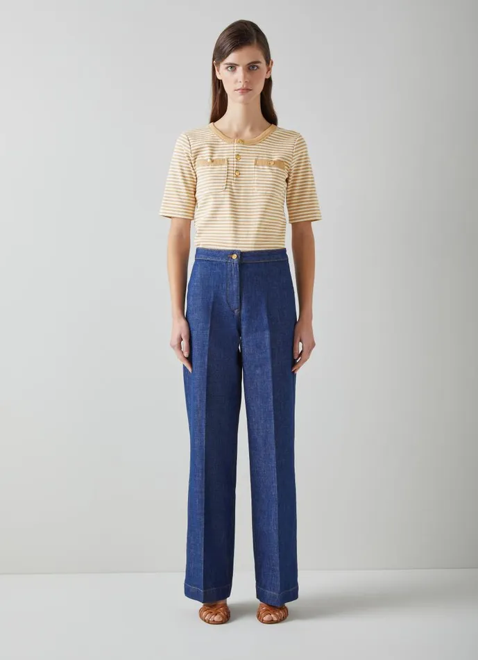 Women Charlie Camel And Cream Striped TShirt Camel Cream LKBennett Tops Women Charlie Camel And Cream Striped TShirt Camel Cream LKBennett Tops
