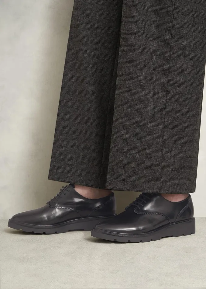 Women Chelsey LaceUp Shoes Black Hobbs Flats