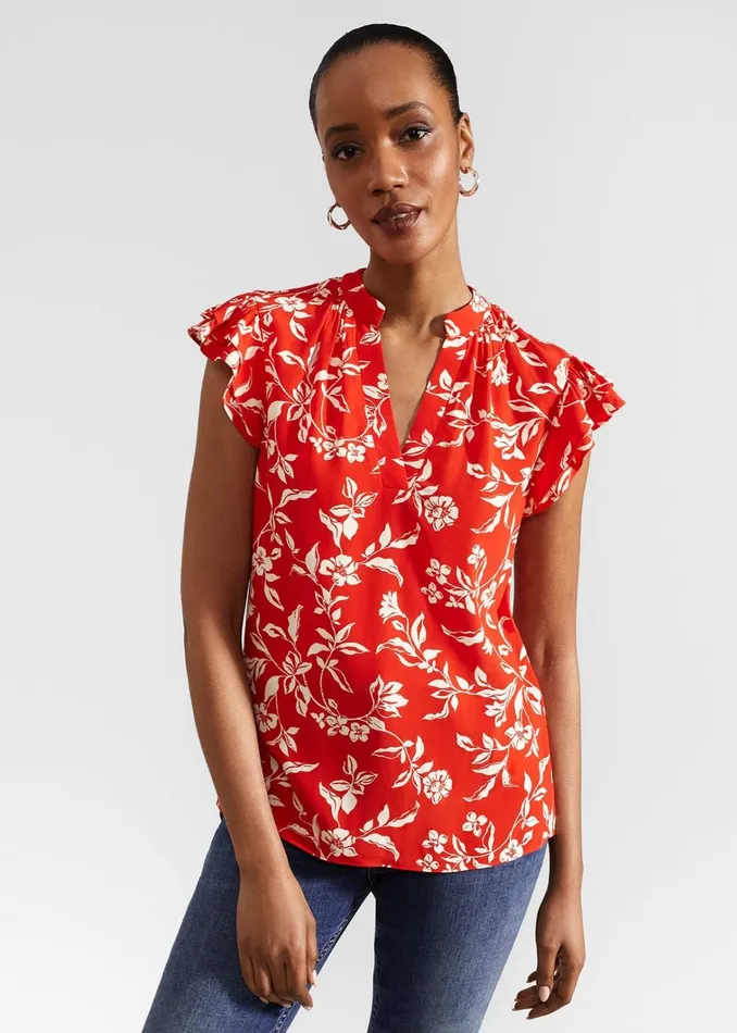 Women Cleo Top Red Buttercream Hobbs Tops