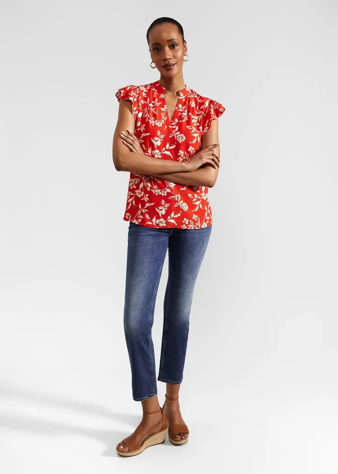 Women Cleo Top Red Buttercream Hobbs Tops