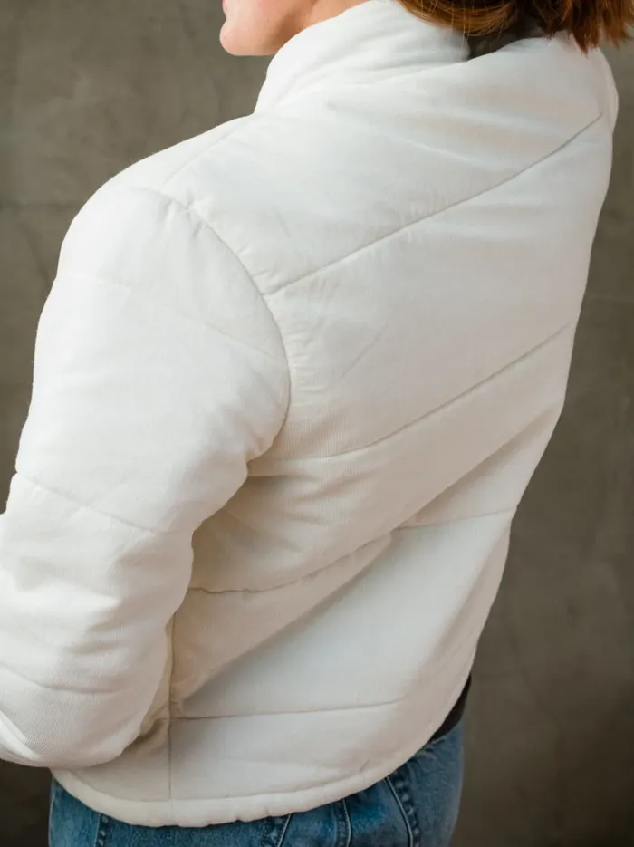 Women Coats and Jackets Able Charla Corduroy Puffer Jacket Almond