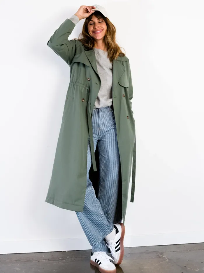 Women Coats and Jackets Able Kimberly Trench Coat Moss
