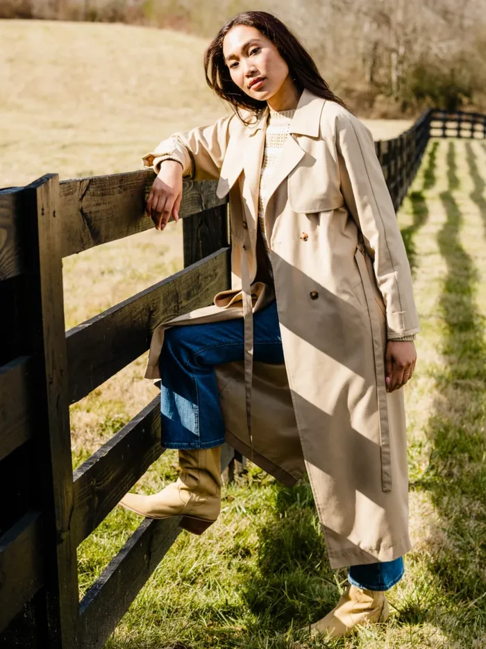 Women Coats and Jackets Able Kimberly Trench Coat Moss