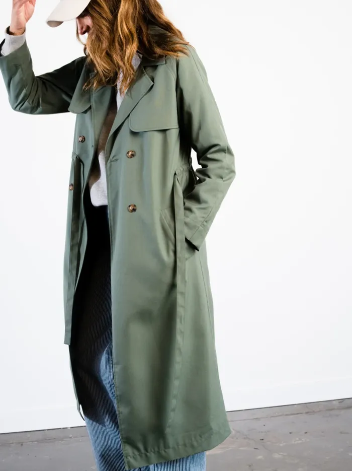 Women Coats and Jackets Able Kimberly Trench Coat Moss