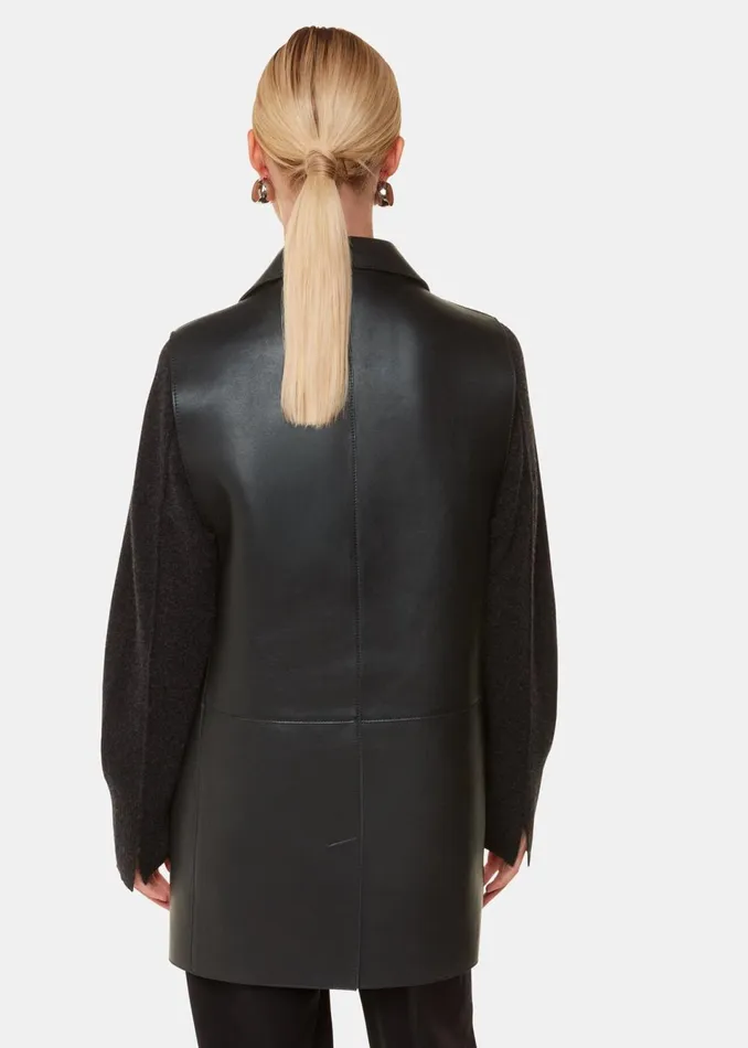Women Coats and Jackets Whistles Black Edna Clean Bonded Waistcoat