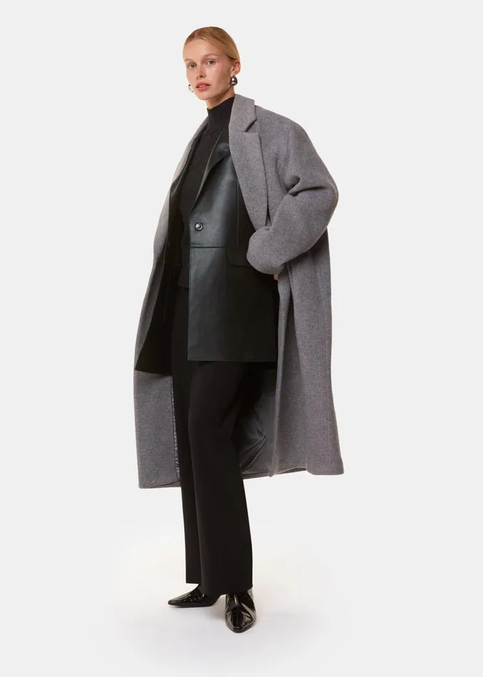 Women Coats and Jackets Whistles Black Edna Clean Bonded Waistcoat