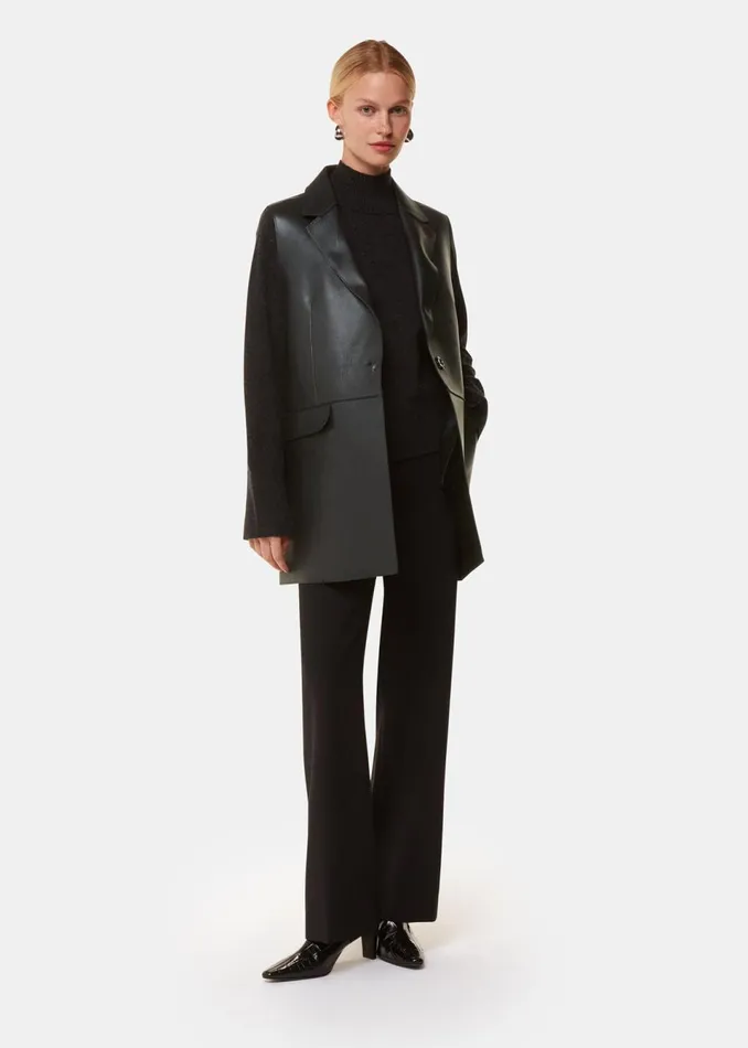Women Coats and Jackets Whistles Black Edna Clean Bonded Waistcoat