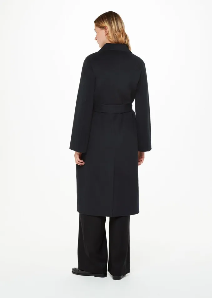 Women Coats and Jackets Whistles Black Nell Belted Doubled Faced Coat