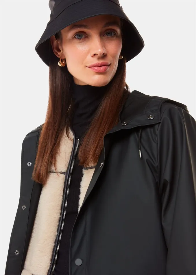 Women Coats and Jackets Whistles Black Rains Jacket