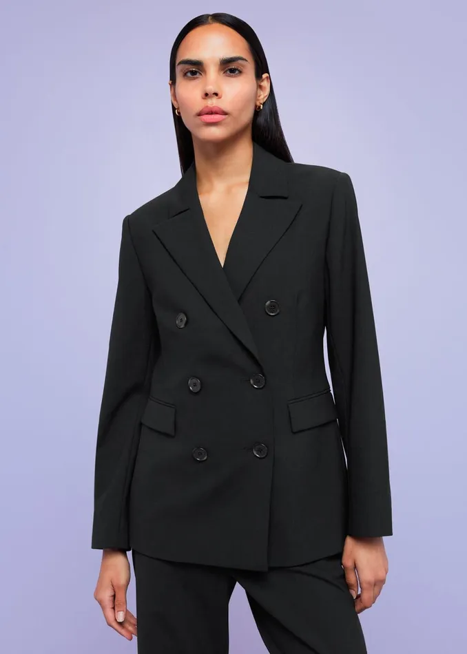 Women Coats and Jackets Whistles Black Sian Wool Blend Blazer