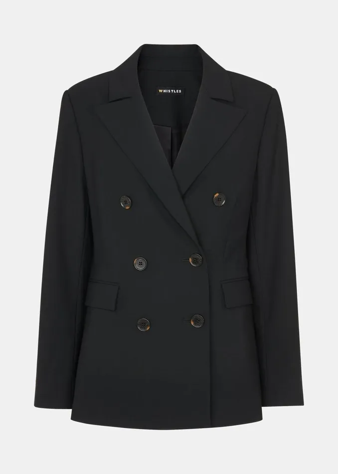 Women Coats and Jackets Whistles Black Sian Wool Blend Blazer