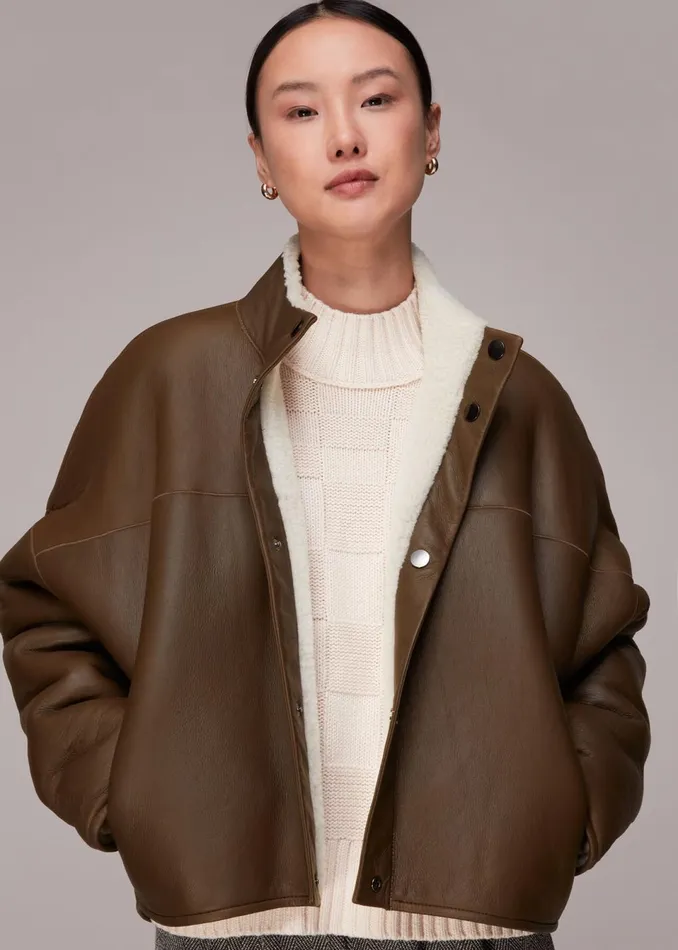 Women Coats and Jackets Whistles Brown Zoe Reversible Coat